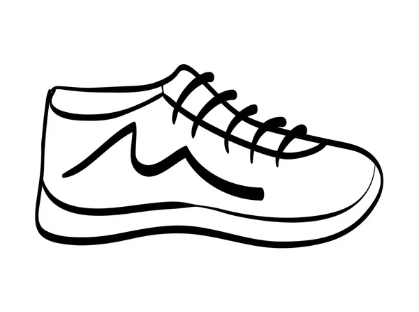 Icono de zapatos deportivos. Diseño de concepto de tela. gráfico vectorial — Vector de stock