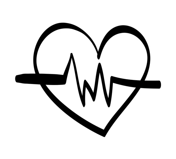 Ícone de coração e cardiologia. Design de estilo de vida. gráfico vetorial — Vetor de Stock