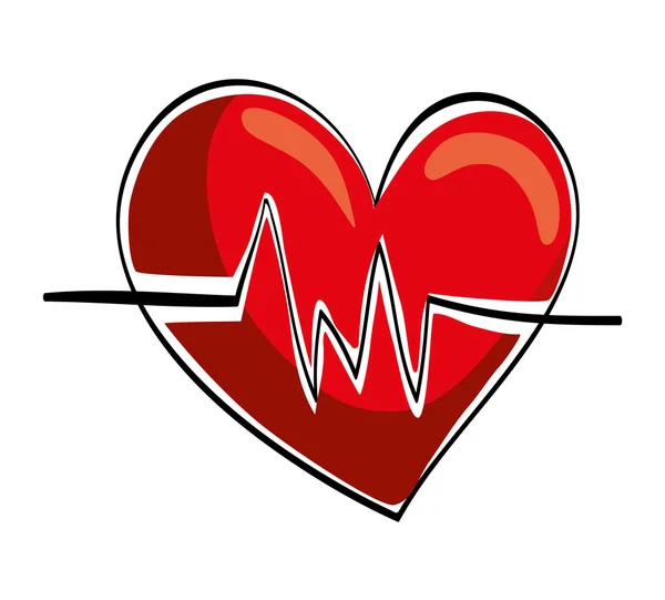 Hjärta och kardiologi ikon. Livsstil design. vektorgrafik — Stock vektor