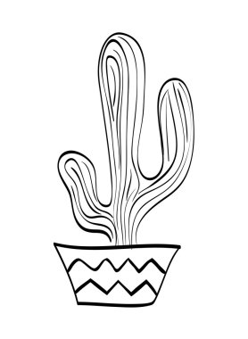 Kaktüs pot simgesi olan. Endüstriyel Tesis tasarımı. vektör grafiği