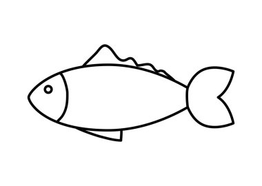 Balık hayvan simgesi. Deniz yaşam tasarım. vektör grafiği