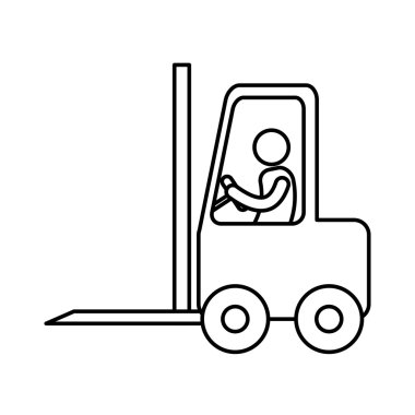 Forklift simgesi. Teslimat ve Nakliye tasarımı. vektör grafiği