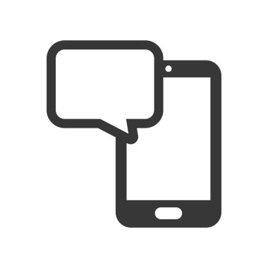 Akıllı telefon silhoutte. kabarcık tasarımı. vektör grafiği