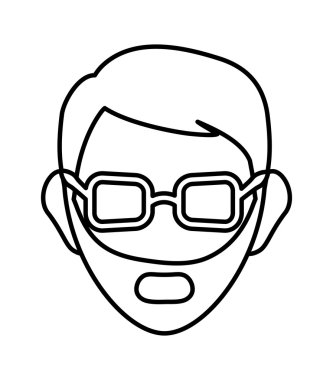 Operatör adam avatar. Müşteri hizmetleri. vektör grafiği