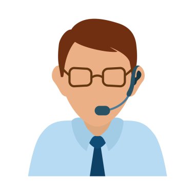 Operatör adam avatar. Müşteri hizmetleri. vektör grafiği