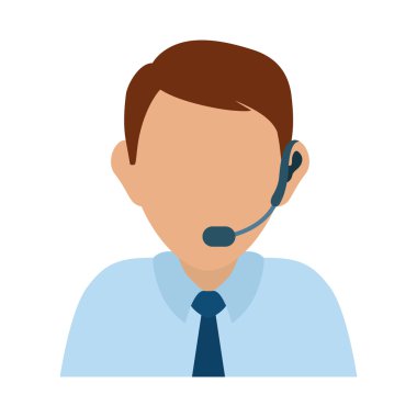 Operatör adam avatar. Müşteri hizmetleri. vektör grafiği