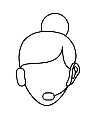 Operatör kadın avatar. Müşteri hizmetleri. vektör grafiği