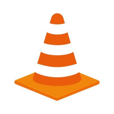 Çizgili Koni simgesi. İnşaat tasarımı altında. vektör grafiği