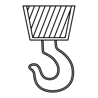 Vinç simgesi. İnşaat Aracı tasarımı. vektör grafiği