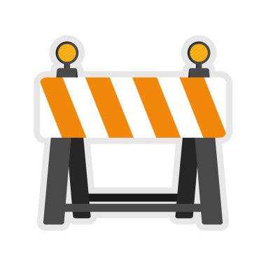 Bariyer simgesi. İnşaat tasarımı altında. vektör grafiği