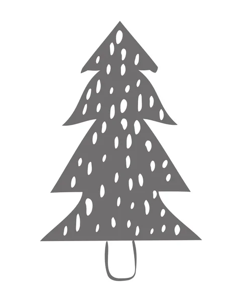 灰色的松树。冬季设计。矢量图形 — 图库矢量图片