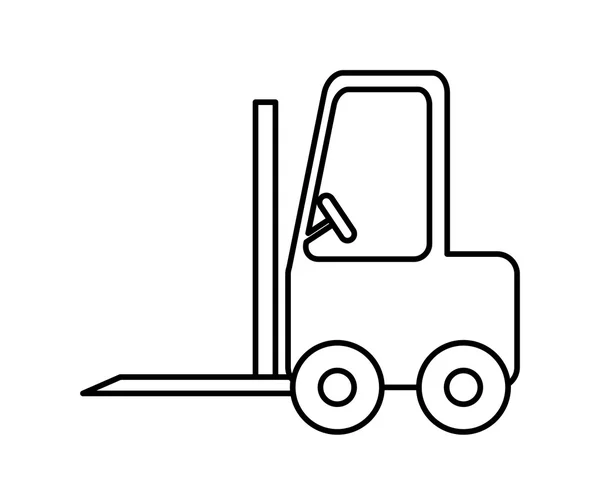 Pictogram voorvork heftruck. Levering en verzending ontwerp. Vectorafbeelding — Stockvector