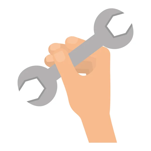 Wrench and hand  icon. Repair Tool design. vector graphic — 图库矢量图片