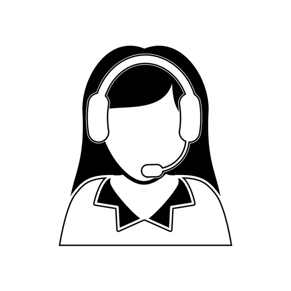 Mujer operadora avatar. Servicio al cliente. gráfico vectorial — Archivo Imágenes Vectoriales