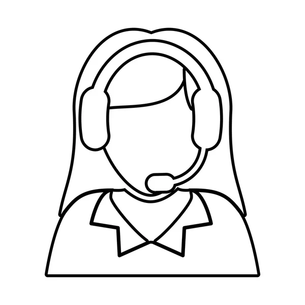 Mujer operadora avatar. Servicio al cliente. gráfico vectorial — Archivo Imágenes Vectoriales