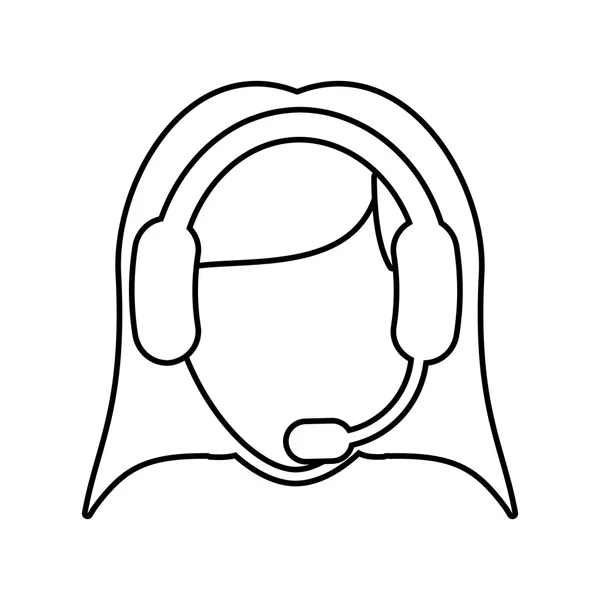 Mujer operadora avatar. Servicio al cliente. gráfico vectorial — Vector de stock