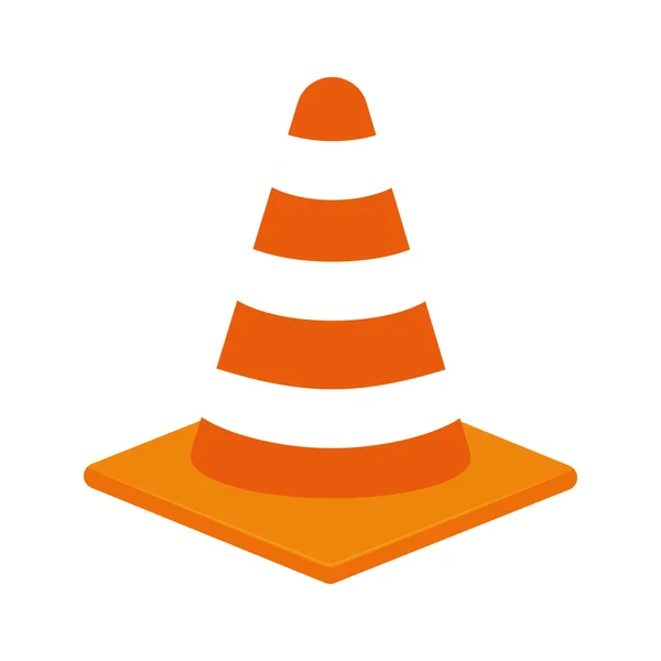 Striped Cone icon. Under construction design. vector graphic — Stock Vector