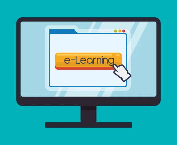 Onderwijs online of e-learning — Stockvector
