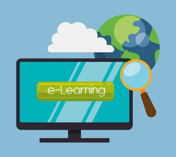 온라인 교육 또는 온라인 학습 — 스톡 벡터