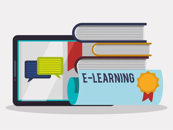 Onderwijs online of e-learning — Stockvector