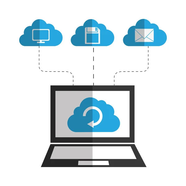 Diseño de cloud computing y hosting . — Vector de stock