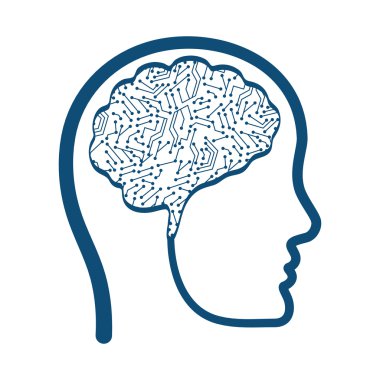 Beyin simgesi. İnsan baş tasarım. vektör grafiği