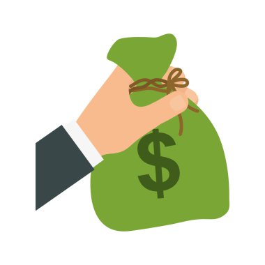 Para çantası simgesi. Para ve Finans tasarım öğesi. vektör grafiği