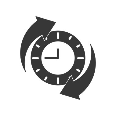 Saat ve ok simgesini tıklatın. Zaman tasarımı. vektör grafiği