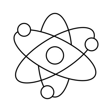 Atom simgesi. Bilim tasarım. vektör grafiği