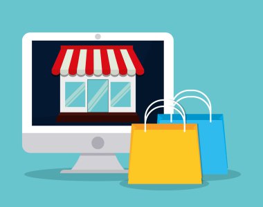 Alışveriş kutsal kişilerin resmi, vektör çizim düz tasarımı