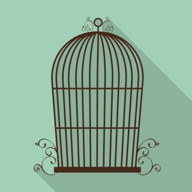 Birdcages simgesi. Dekorasyon nesne. Vintage kavramı, vektör grafik
