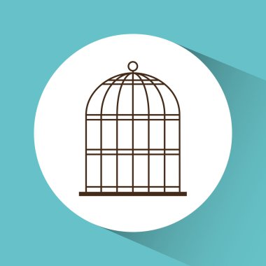 Birdcages simgesi. Dekorasyon nesne. Vintage kavramı, vektör grafik