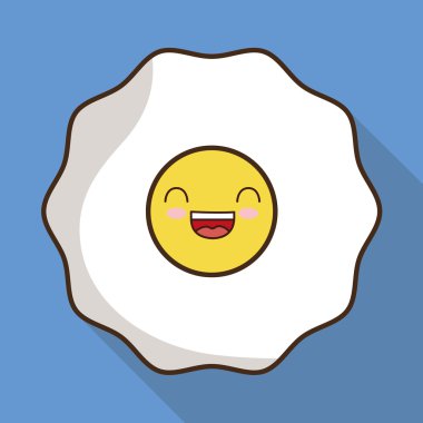 Kahvaltı tasarım. Kawaii yumurta simgesi. Vektör grafiği