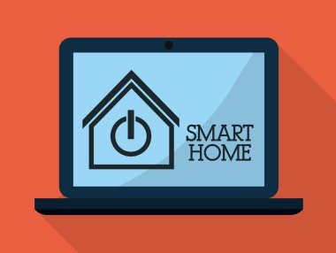 Akıllı ev tasarımı. dizüstü bilgisayar simgesi. Vektör grafiği