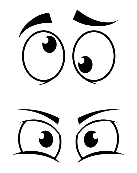 Diseño de ojos. Icono de dibujos animados. Fondo blanco, estilo silueta vectorial — Archivo Imágenes Vectoriales