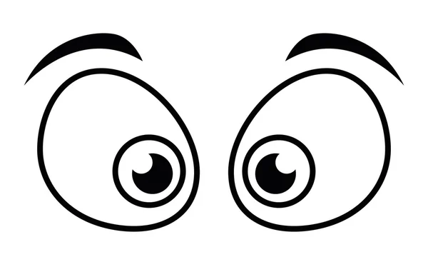 La conception des yeux. Icône de dessin animé. Fond blanc, style silhouette vectorielle — Image vectorielle