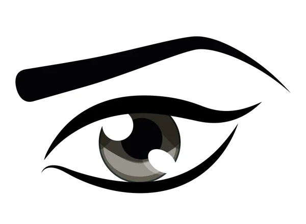 Diseño de ojos. Icono de dibujos animados. Fondo blanco, estilo silueta vectorial — Vector de stock