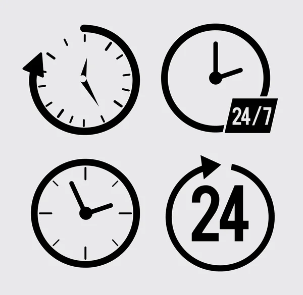 Diseño de tiempo. conjunto de iconos. Ilustración plana — Vector de stock