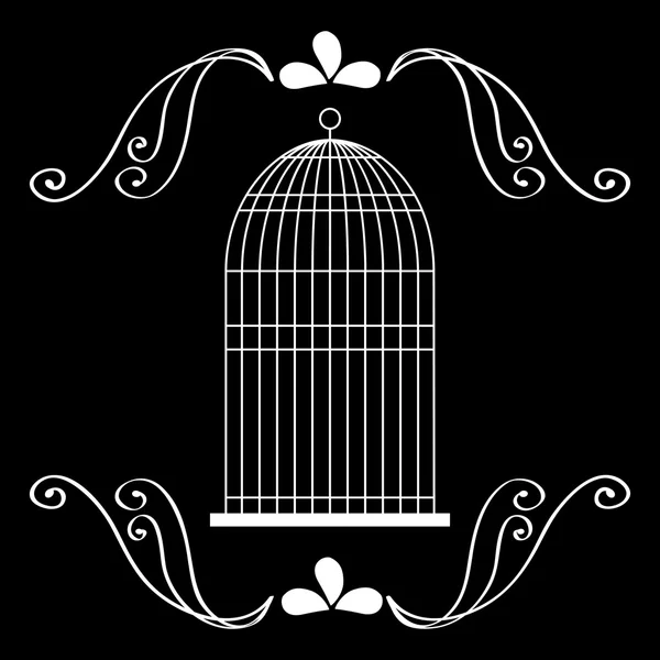 Icona delle gabbie per uccelli. Oggetto di decorazione. concetto vintage, grafico vettoriale — Vettoriale Stock