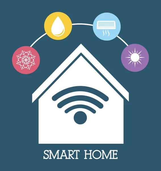 Diseño de casa inteligente. Icono de tecnología. Gráfico vectorial — Archivo Imágenes Vectoriales