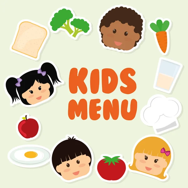 Menu enfants design . — Image vectorielle