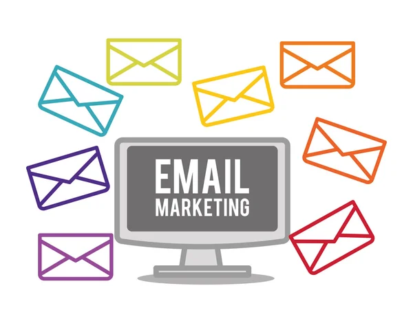 E-mailmarketing ontwerpen. — Stockvector