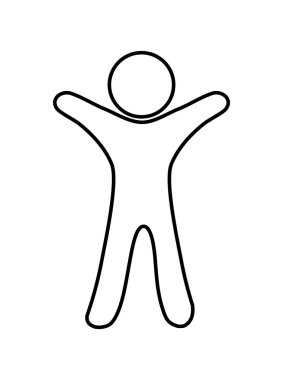 Soyut sembol simge. Kişi tasarım. Vektör grafiği