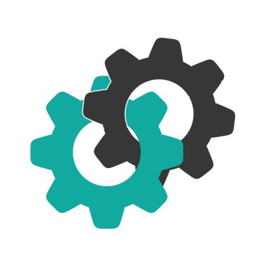 Dişli simgesini. Makine bölümü tasarım. vektör grafiği