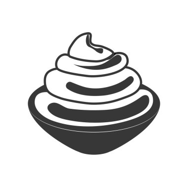 Lezzet krem simgesi. Fırın tasarımı. Vektör grafiği