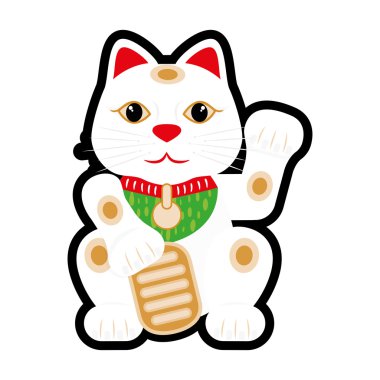 Kedi simgesi. Japonya kültür. Vektör grafiği
