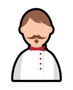 Şef simgesi. Menü ve mutfak tasarımı. Vektör grafiği