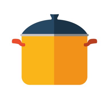 Pişirme tencere simgesi. Menü ve mutfak tasarımı. Vektör grafiği