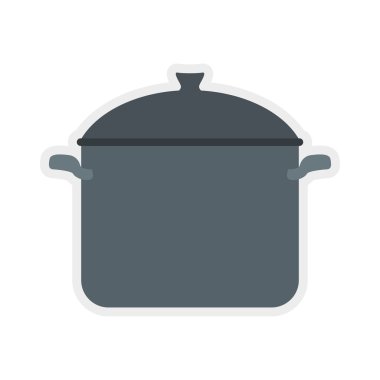 Pişirme tencere simgesi. Menü ve mutfak tasarımı. Vektör grafiği