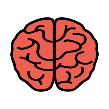 Beyin simgesi. İnsan organ tasarım. Vektör grafiği